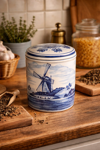 Pot couvercle delft blue - pot,