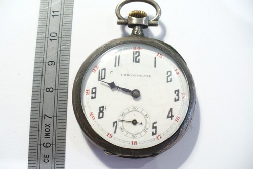 Old silver pocket watch - silver,