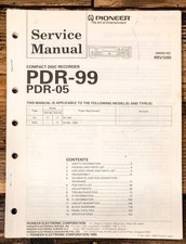 Pioneer PDR-99 PDR-05 CD Recorder Service Manual *Original*