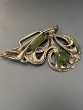 Demi Boucle de ceinture, bijou Art Nouveau. Cabochon 1900
