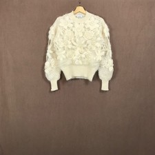 Vintage Rare Handmade Mohair Jumper Gitane Floral Hand Knitted Size M