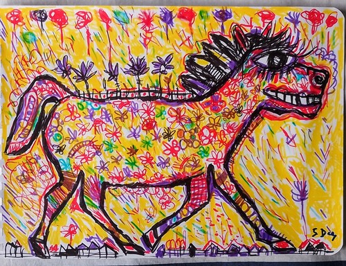 Tableau peinture cheval - tableau,