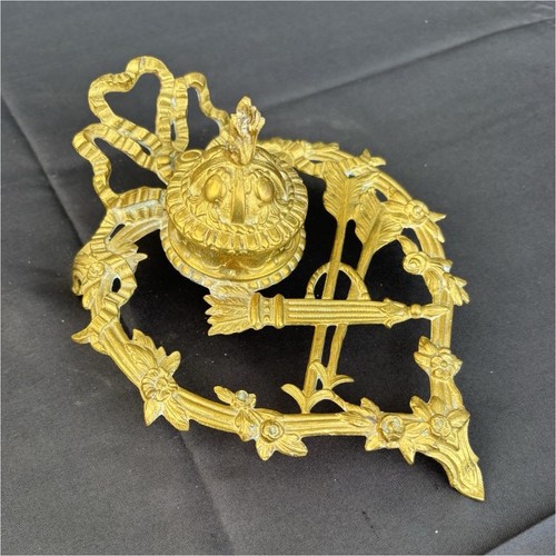 Encrier ancien bronze doré - en,