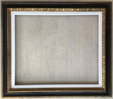 cadre en bois sculpté noir et doré format 15F pour tableau 65x54cm montparnasse