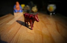 Vintage Red Cow Iron Bank