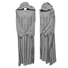 Thobe Jubba Djellaba À Capuche En Coton Gris Clair Rayé Pour Homme