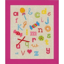 VERVACO  0150883  ABC avec bonbons  Kit  Broderie  Point de croix  Compté