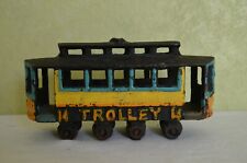 Antique Cast Iron No. 14 Tram Trolley Car Toy