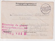 WW2 Ciney Belgique Prisoner of War Joseph FLORENT Letter 1940 Oflag V11 B