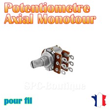 1x Potentiomètre stéréo logarithmique Axial 50KΩ (A50K), pour fil a soudé