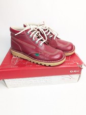 Kickers Kick Hi Nubuck Leather Lace Up Women's Boots In Red US Size 8.5 UK 39 