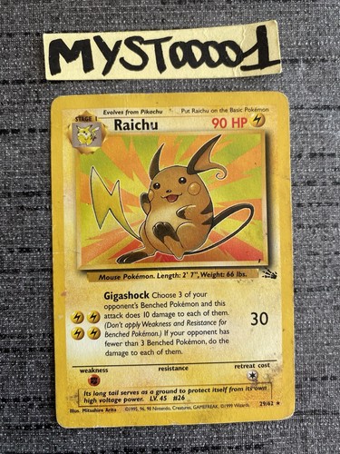 Carte pokemon raichu 62 - carte, 29/62