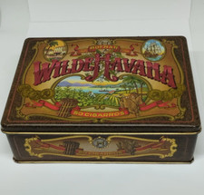 Boîte Métal Vintage Vide Tabac Wilde Havana Collection Objets Fumeurs