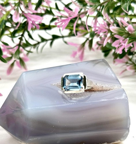 Bague argent pierre bleue