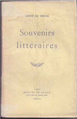 René weck souvenirs - rené,