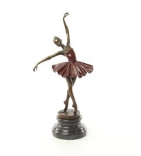 Colorful Bronze Ballerina Sculpture on a Marble Base after Milo