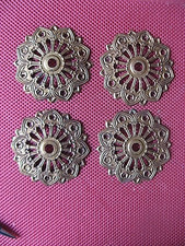 ++"543.7 "   4 COUPELLES BOBECHES EN LAITON POUR LUSTRE SUSPENSION