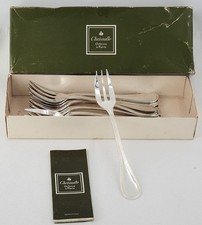 Christofle Albi, 12 fourchettes à gâteaux, métal argenté, excellent état.