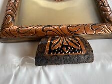 Ancien plateau Basque, cuivre , verre , bois 1920/ 30.