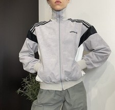 Vintage 1980s 80s Adidas Challenger Ventex Velour Track Jacket Gray Rare Size S