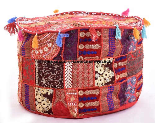 Pouf ottoman vintage patchwork - vintage,
