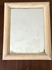 Antique white wood wall mirror 44 cm x 33 cm