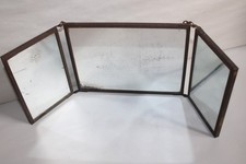 Antique triptych mirror, with chrome paper, max length 43 cm