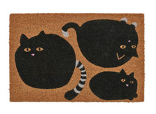 Tapis de porte IKEA VAGTYP, chat noir naturel, 40x60 cm, 16" x 23" NEUF