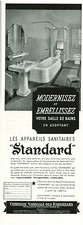 Publicité ancienne salle de bain Standard 1938 issue de magazine