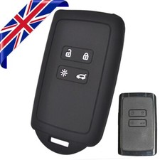 Black Silicone Card Key Cover Protector Holder fits Renault Koleos Kadjar Megane