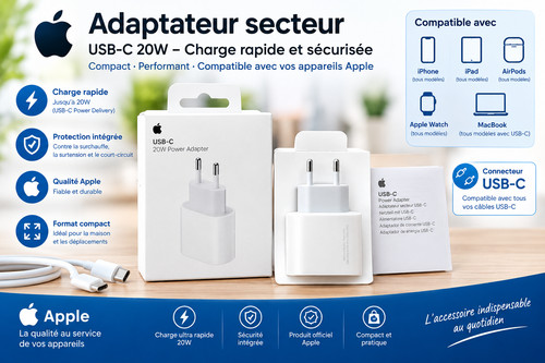 Chargeur apple 20w usb - apple,