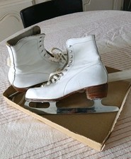 CANADIAN ROYAL PATINS à GLACE CUIR  FEMME Vintage Mais TBE 