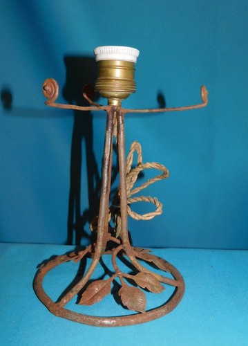 Ancien pied lampe fer - lampe, en