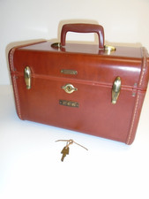 Vintage "SAMSONITE" MAROON TRAVEL CASE w/ MIRROR+KEY- Style No. 4912- BEAUTIFUL!