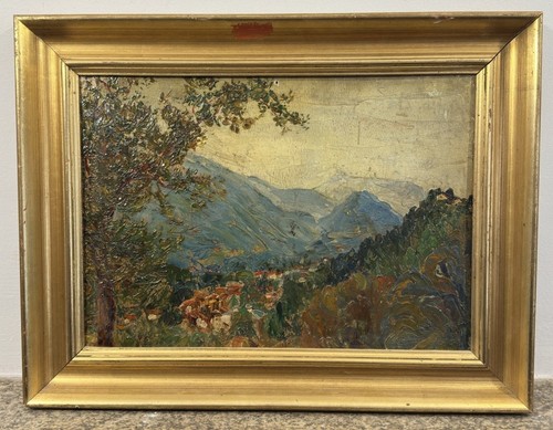 Huile sur panneau paysage - sur,