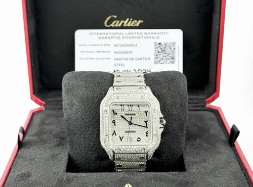 Cartier santos large iced - large, out