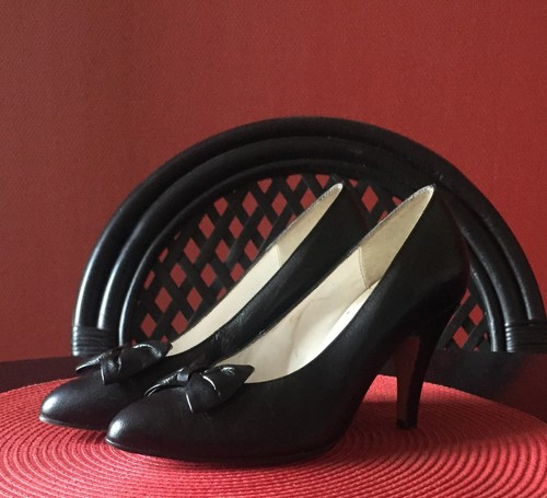 Escarpins noir cuir intérieur - escarpins,