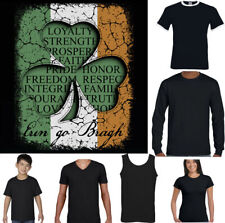 IRISH T-SHIRT, St Patricks Day Lucky Clover Ireland Flag Rugby Football Tee Top