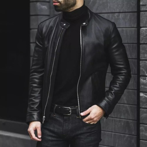 Veste cuir noir - en,
