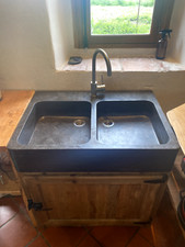 Évier cuisine 2 bacs pierre
