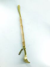 Chausse-Pied en Laiton Poli Footwear Cordonnier avec Inserts en Bois Scraper