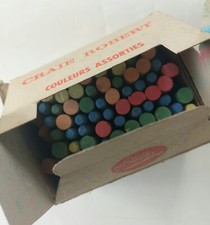 BOITE de CRAIES pour TABLEAU ardoise ECOLE - craie ROBERT Couleurs assorties