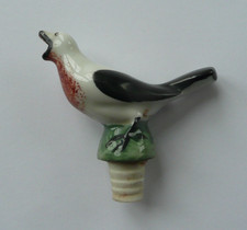 Ancien BEC VERSEUR - BOUCHON DE BOUTEILLE - OISEAU EN PORCELAINE - ART POPULAIRE