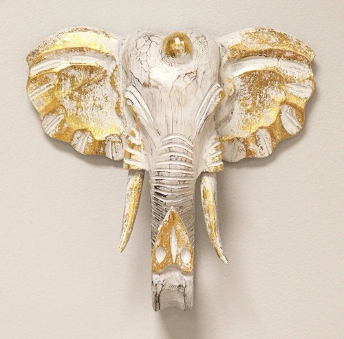 éléphant sculpté main - main, bois