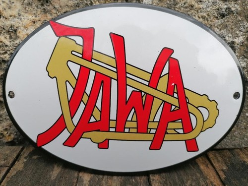 Plaque émaillée jawa - plaque, enamel