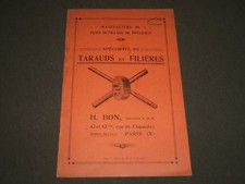 1922 H. BON. TARAUDS ET FILIÈRES CATALOG FRENCH CATALOGUE - FR 596
