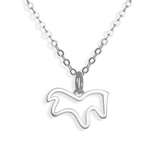 jewellerybox Collier et Pendentif Cheval en Argent 925/1000-41 à 56cm