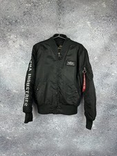 ALPHA INDUSTRIES MA-1 D-Tec SE Black Men’s Bomber Jacket Size M With Patch