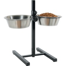 Support double pour gamelles hauteur max 46 cm pour chien