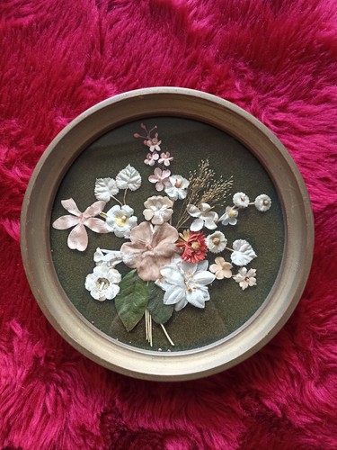Ancien cadre rond fleurs - , en
